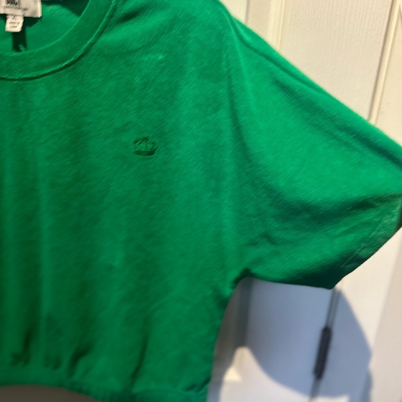 Juicy Couture Terry Cloth Short Sleeve Green Cropped Top Size XL NWOT Boho Beach - Picture 5 of 9